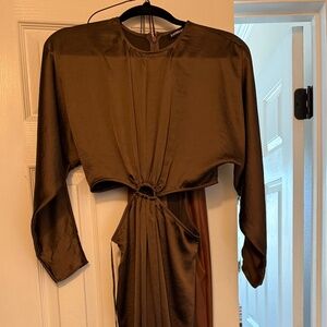 mocha colored,cutout dress